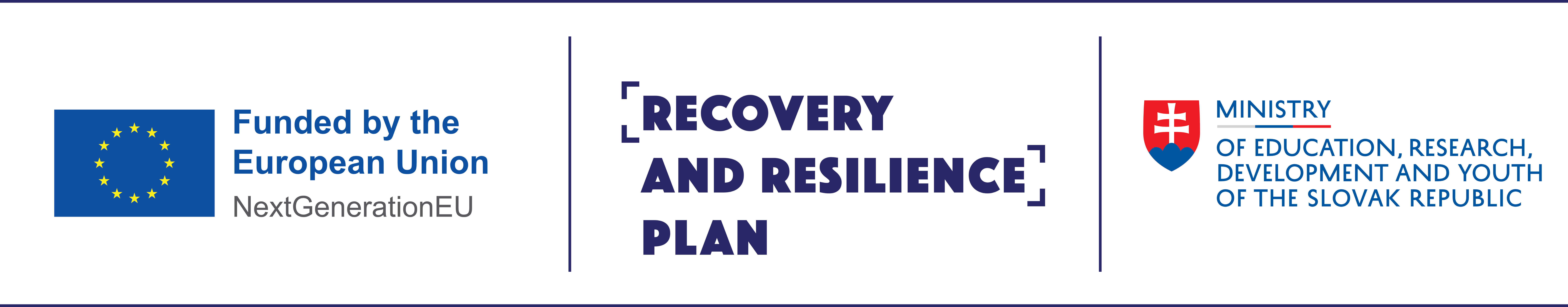 Funded by the European Union — NextGenerationEU · Recovery and Resilience Plan · Ministry of Education, Research, Development and Youth of the Slovak Republic